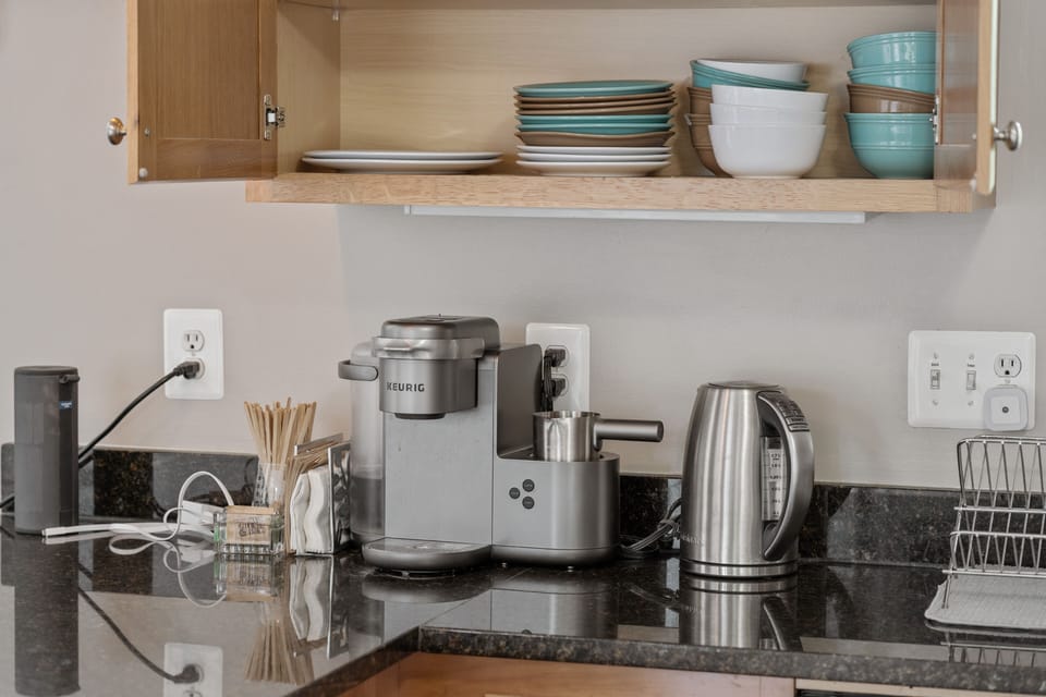 Our kitchen comes fully equipped for a comfortable stay