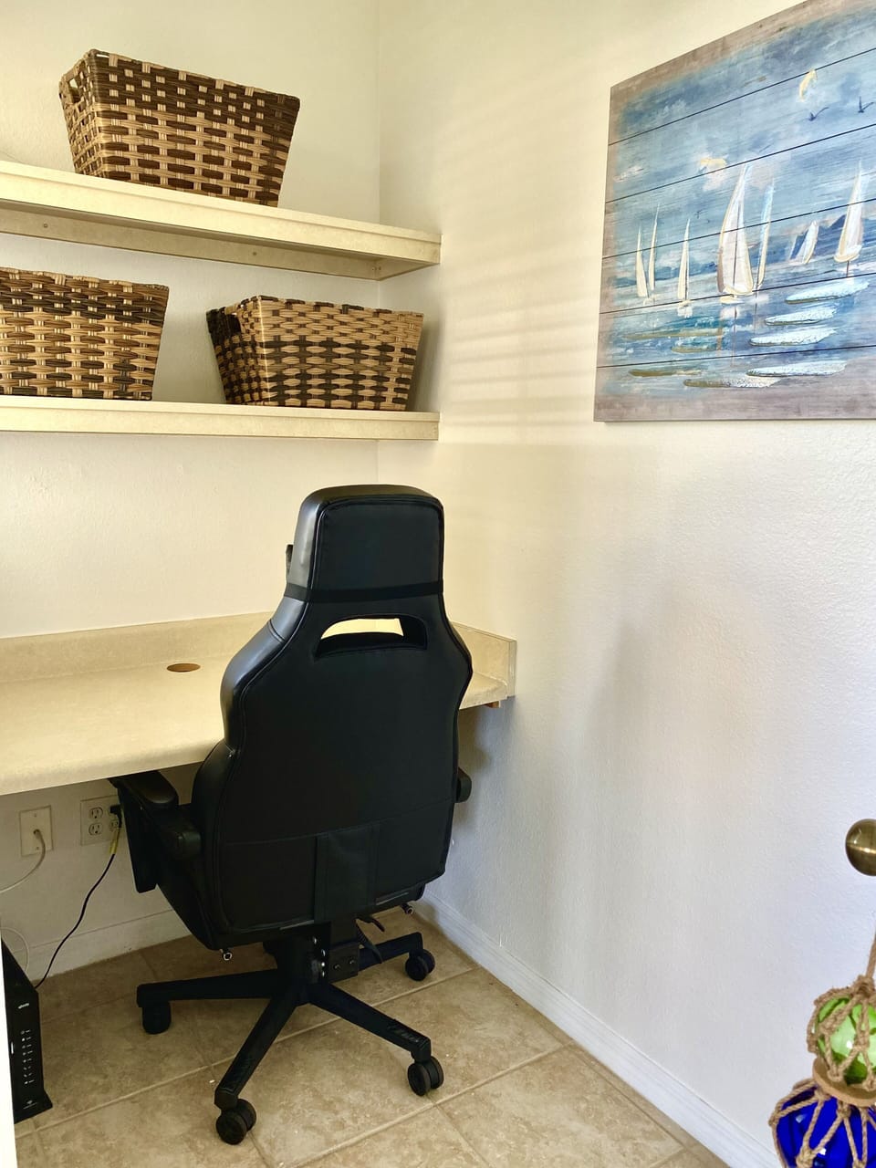 Sequestered, private office room is ready for you to do some remote work