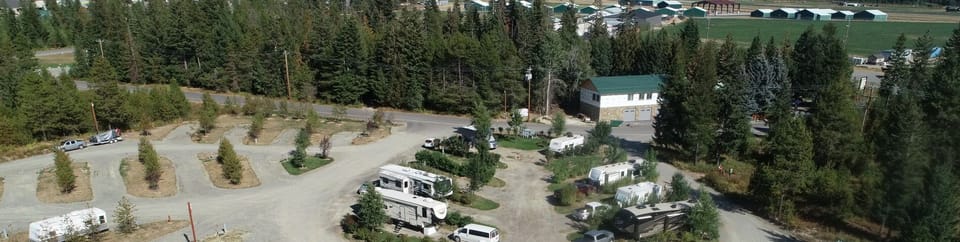 Aerial view of cabins