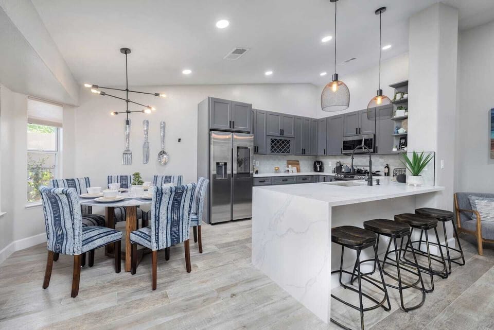 Bar Stools for added seating with Kitchen Dining Table