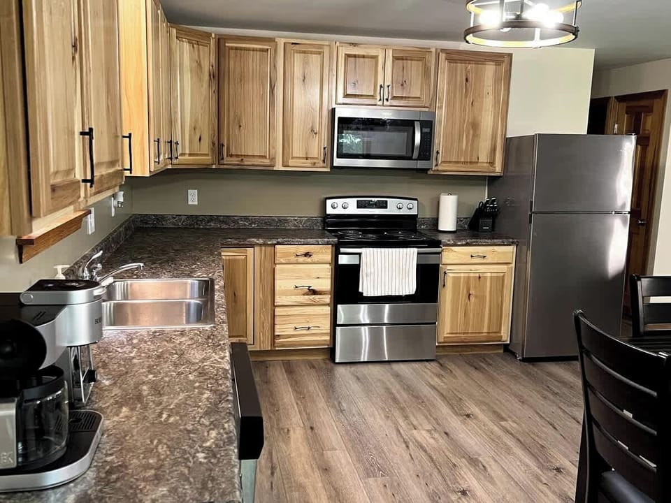 Spacious kitchen with new appliances