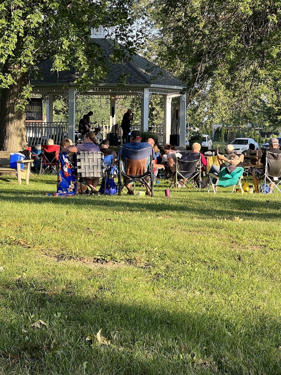 Enjoy music in the park during the summer.