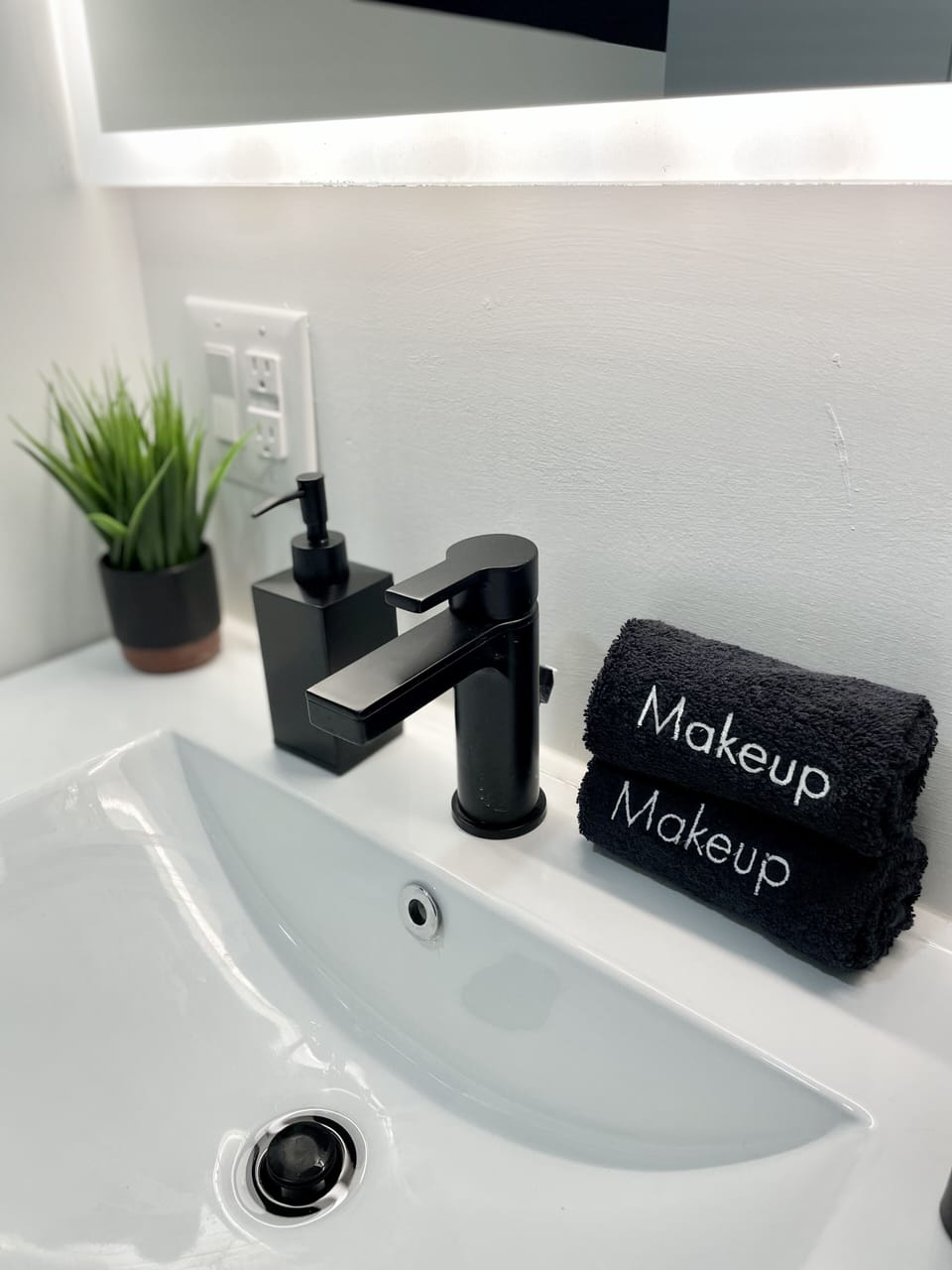 Makeup towels provided for your convenience 