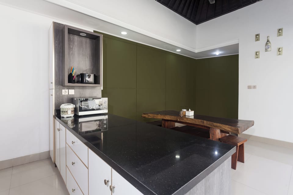 Villa with Private Pool | Private kitchen | Full-size fridge, microwave, stovetop, electric kettle