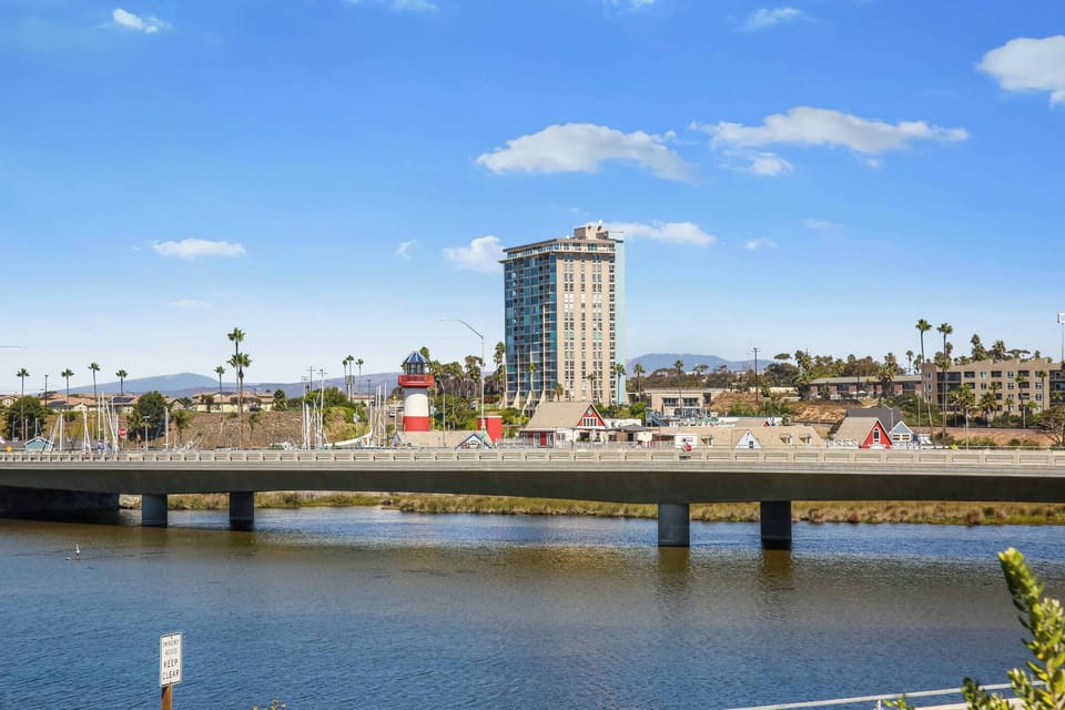 views of Oceanside Harbor can be enjoyed from your balcony and is just a short walk away!