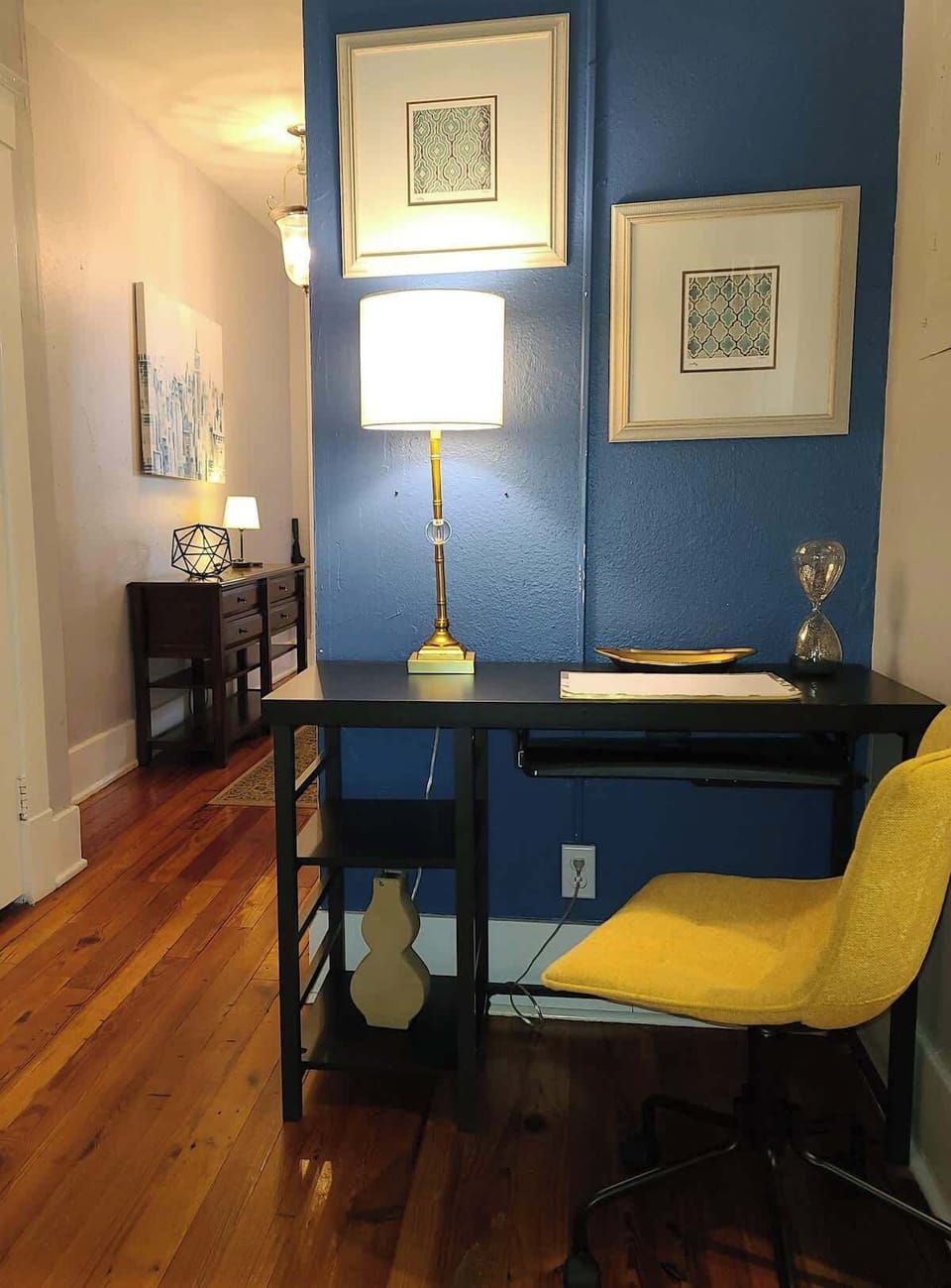 A dedicated desk for a quiet work station or spot to make your sight-seeing list!
