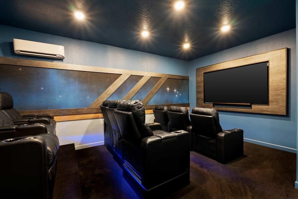 Movie Theater w/ Reclining Chairs, Basketball & Arcade Machine