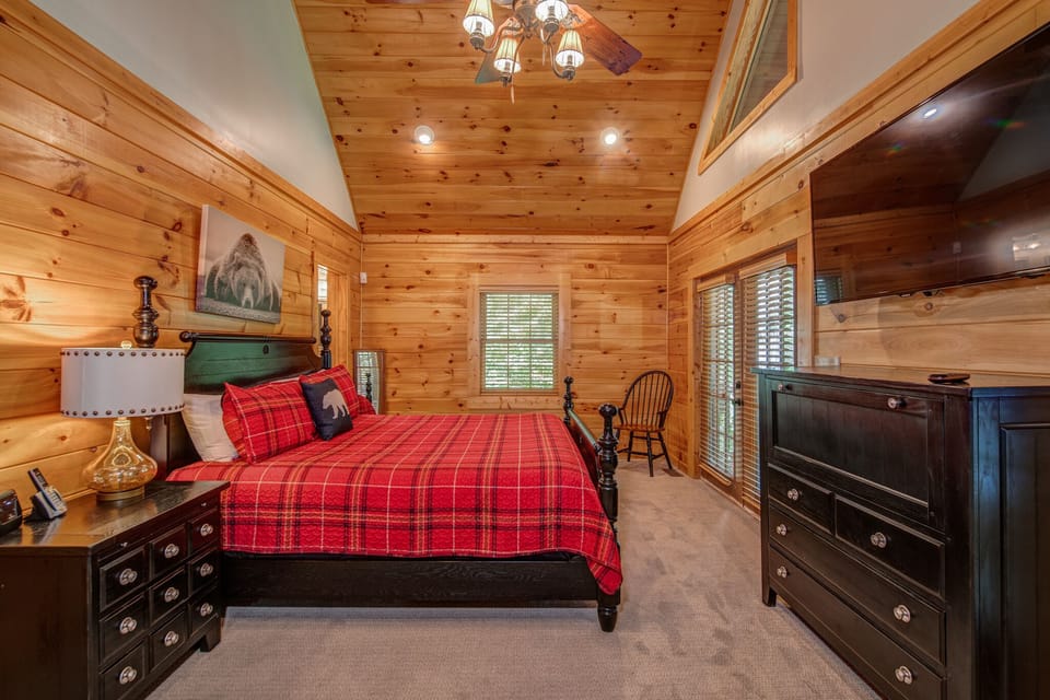 Master Bedroom 1- on main floor. King bed with private bath (shower)