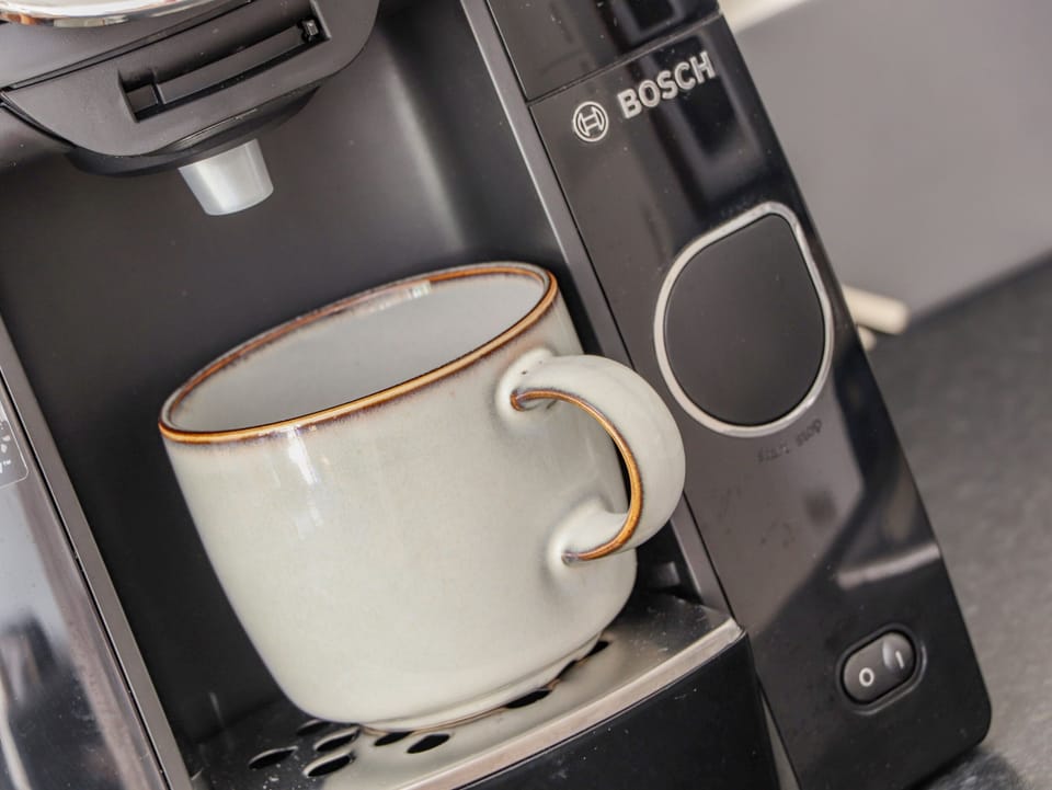 Fridge, dishwasher, electric kettle, toaster