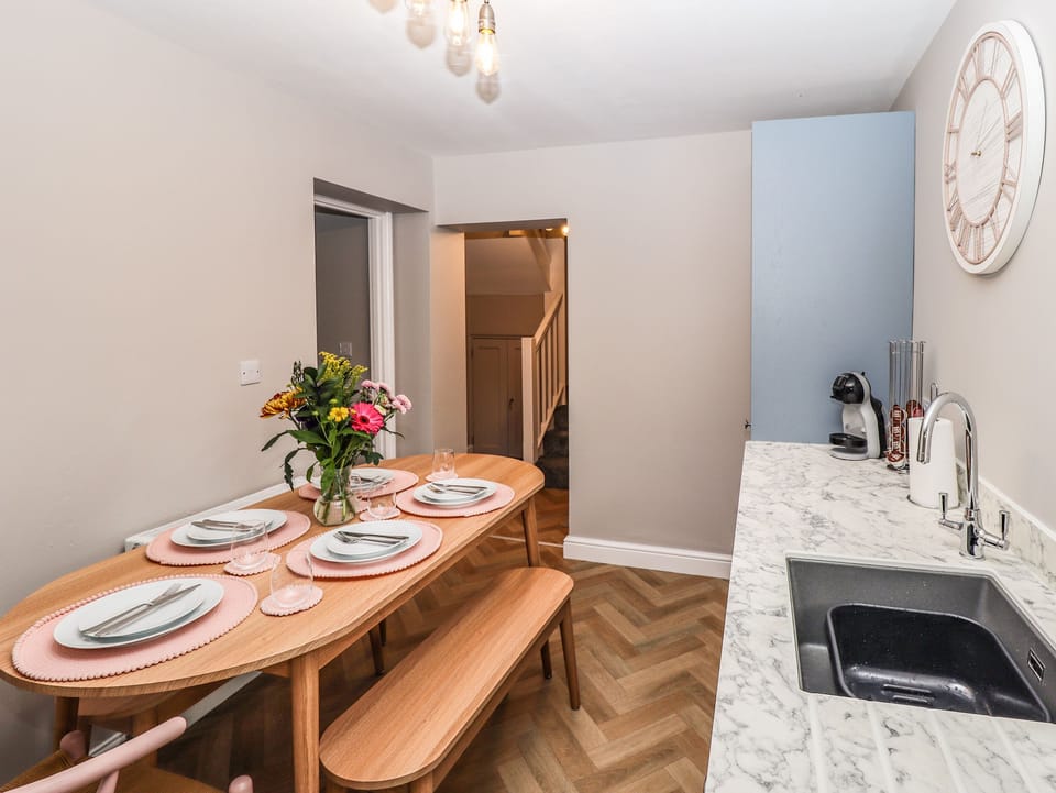 Fridge, dishwasher, electric kettle, toaster