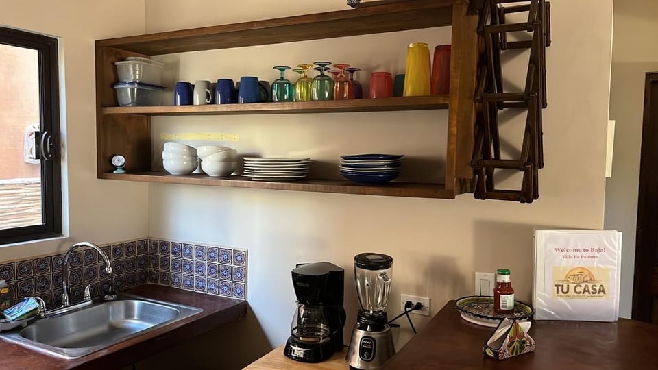 Fully stocked kitchen makes meals at home easy.