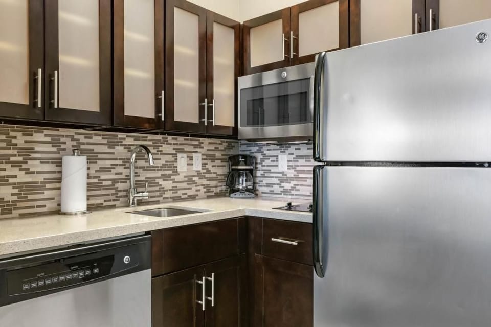 Whip up a quick bite to eat in the kitchen.