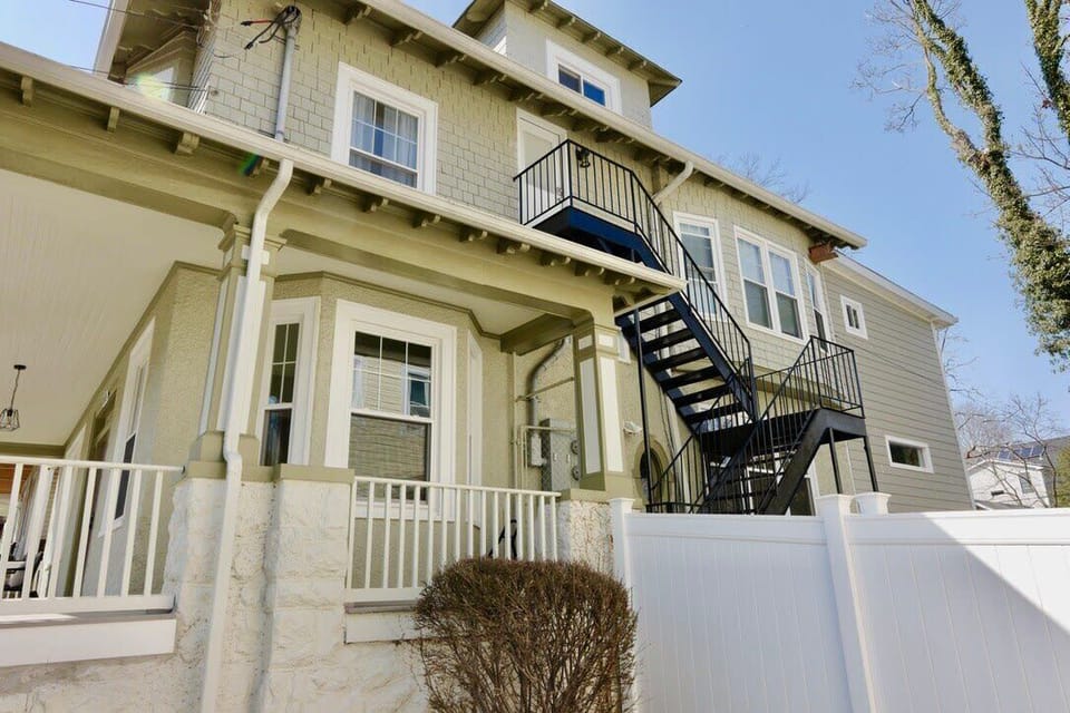 Outside view of stairs leading to property