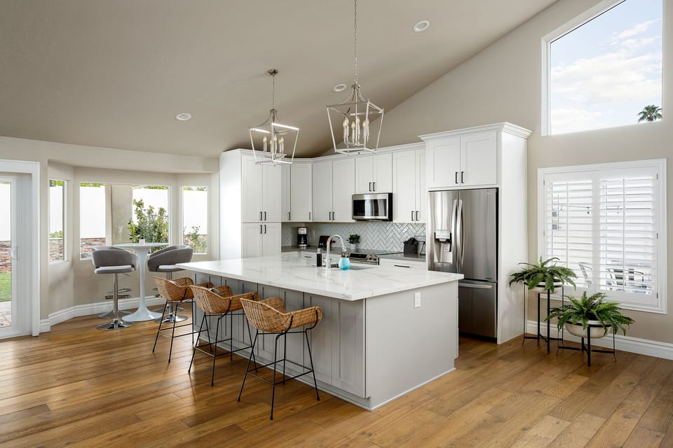 Breakfast table with window seating for 4.
