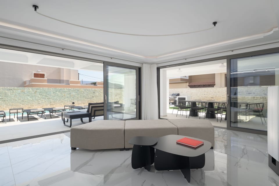 An aspect of the amazing kitchen and loving area with direct access to outdoors.