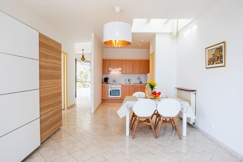 Kitchen open to the dining area