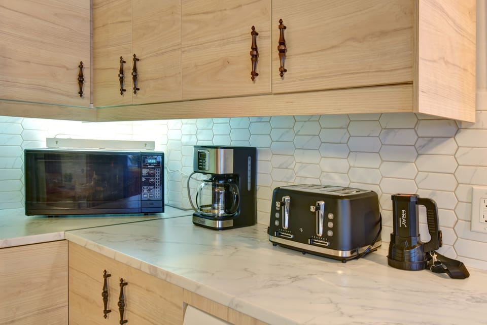 Toaster, coffee maker and microwave