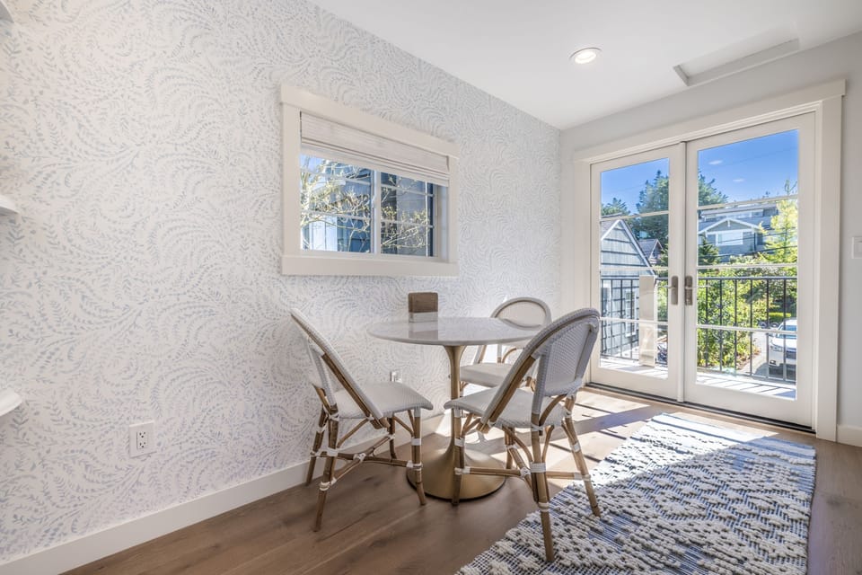 Step out onto the front balcony for some fresh air
