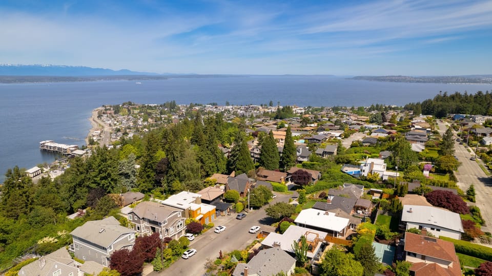 This photo, shot from above our house, gives a feel for our location