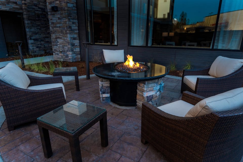 Relax by the outdoor fire.