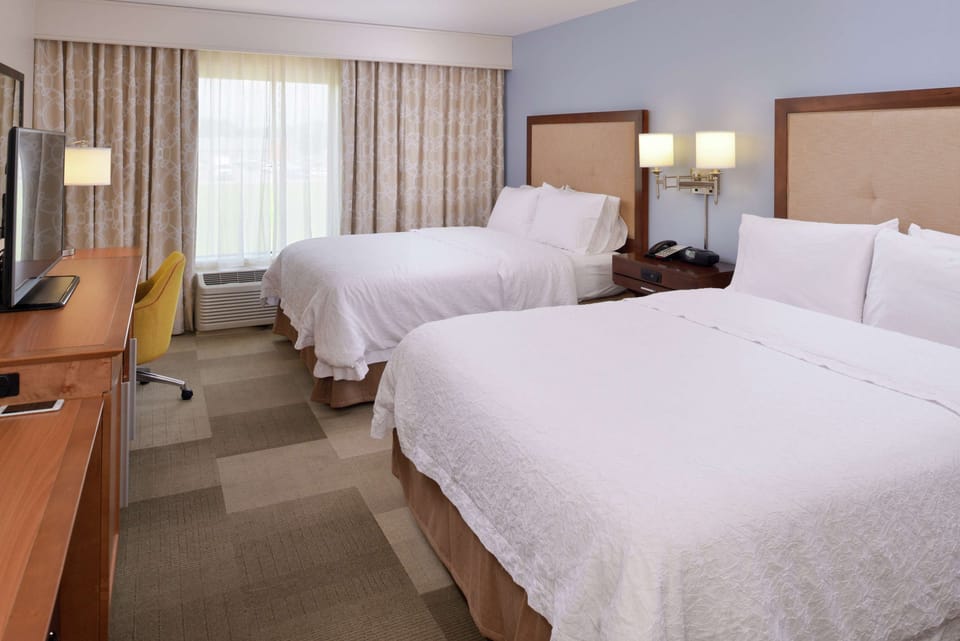 Room, 2 Queen Beds, Non Smoking, Refrigerator | Desk, laptop workspace, blackout drapes, iron/ironing board