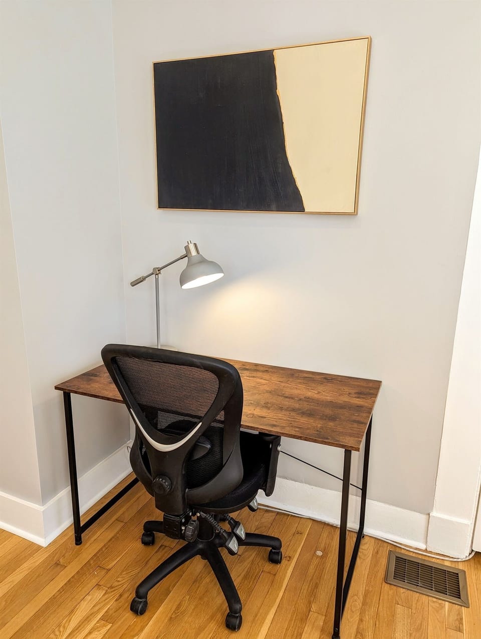 Work desk in bedroom.