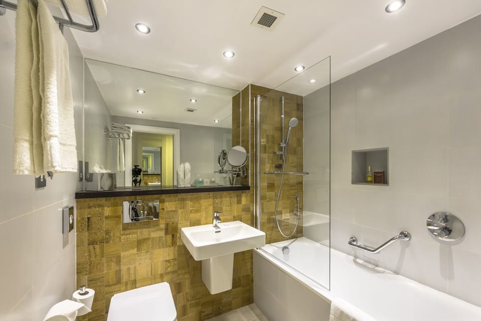 Free toiletries, hair dryer, towels