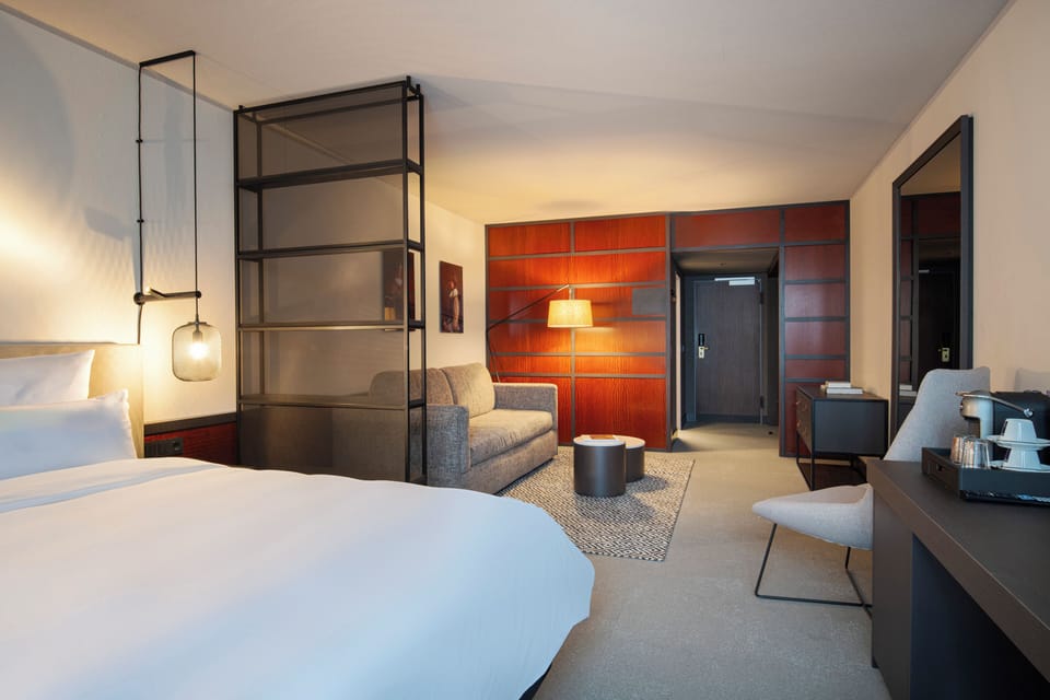 In-room safe, desk, laptop workspace, blackout drapes