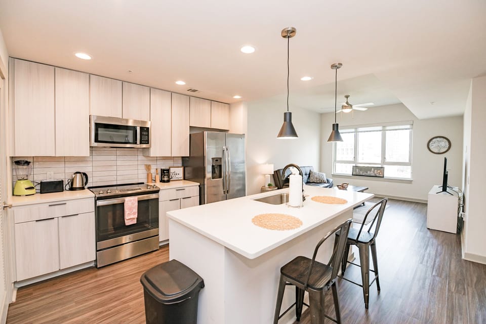 City Apartment, 1 Bedroom | Private kitchen | Full-size fridge, microwave, oven, stovetop