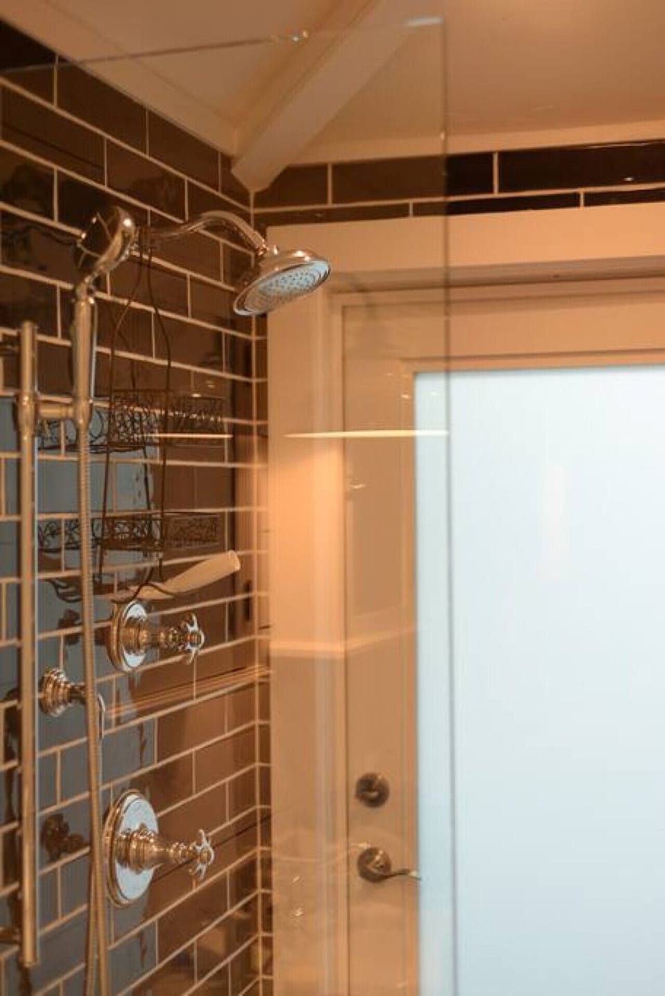 Same shower with door closed and locked
