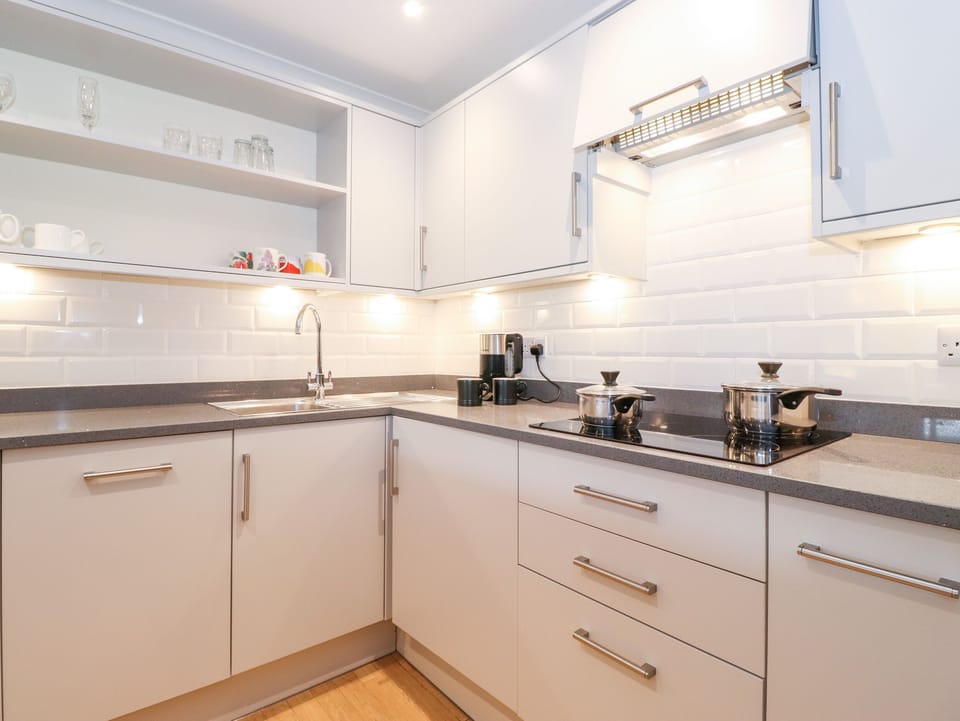 Fridge, dishwasher, electric kettle, toaster