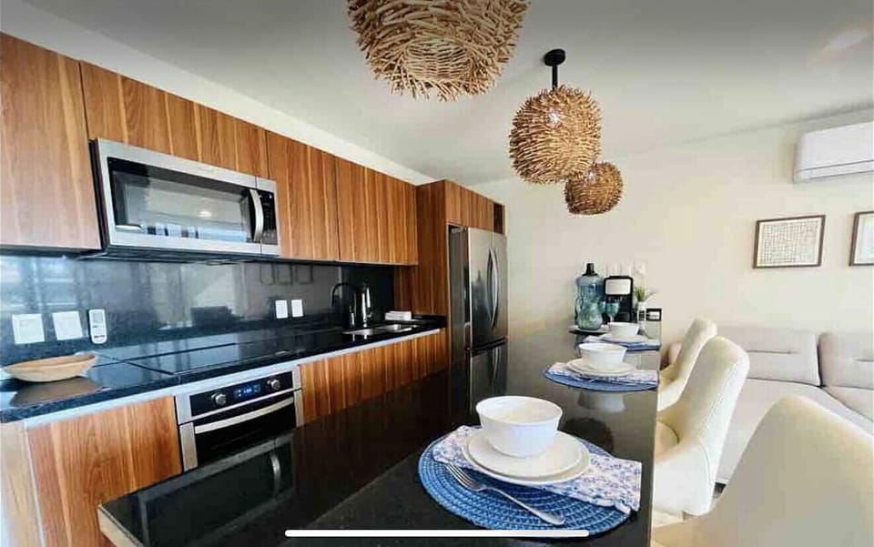 Full modern kitchen ready for coffee, breakfast, or dinner at home.
