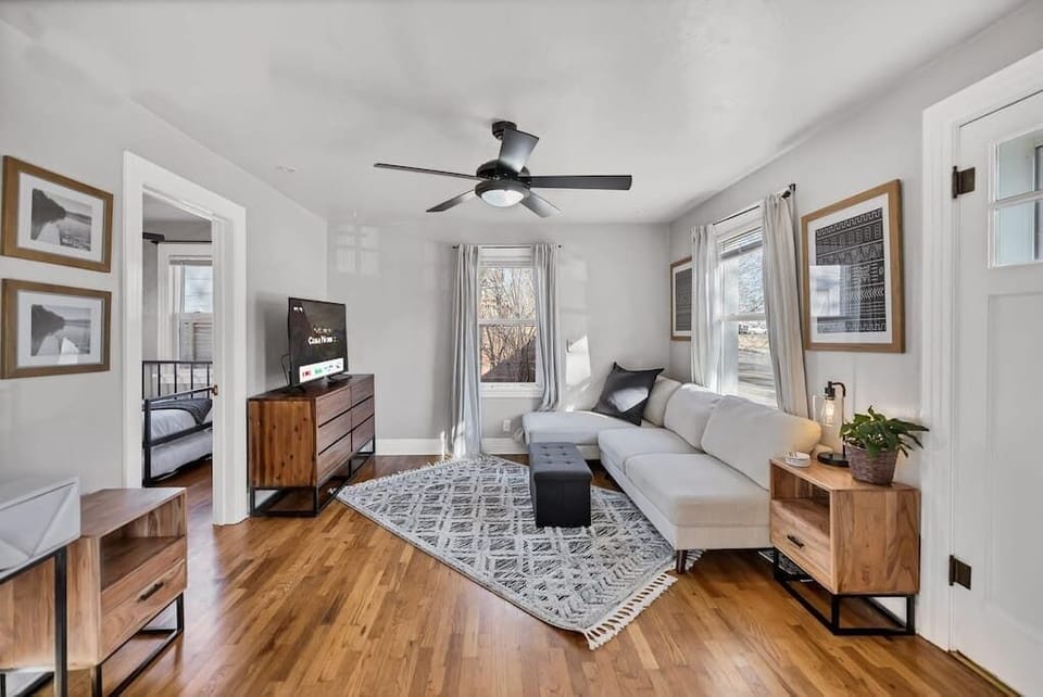Welcome to our home, Casa Mosaic! Take advantage of our spacious living room while watching Smart TV!