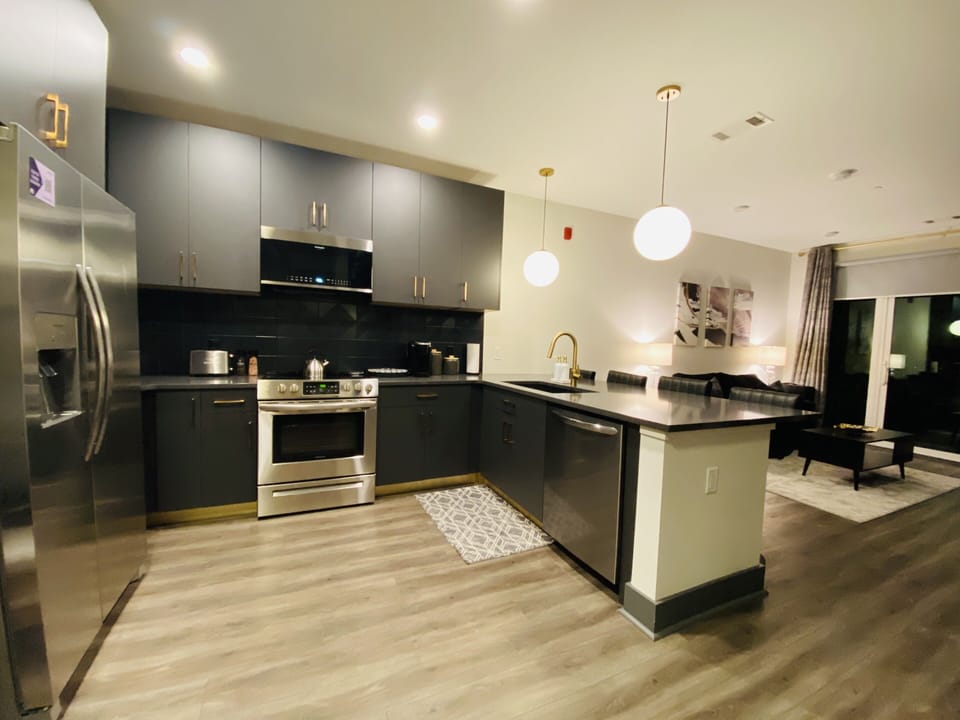 Kitchen, living room