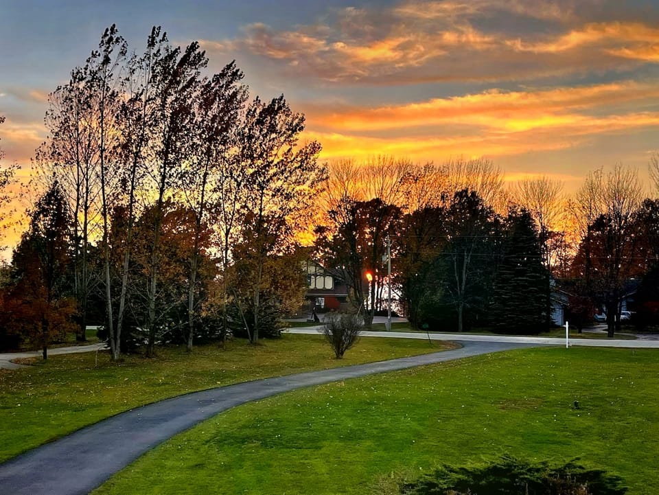 Sunset by our front yard.