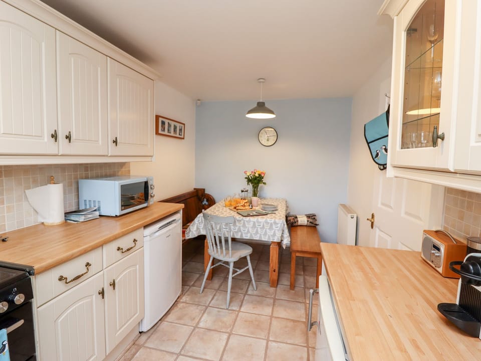 Fridge, dishwasher, electric kettle, toaster