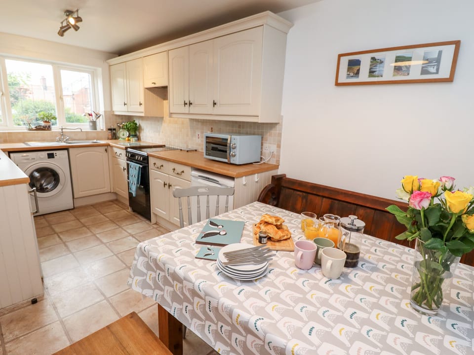 Fridge, dishwasher, electric kettle, toaster