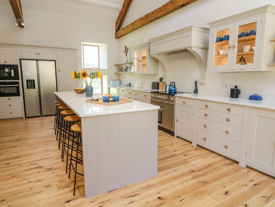 Fridge, dishwasher, electric kettle, toaster