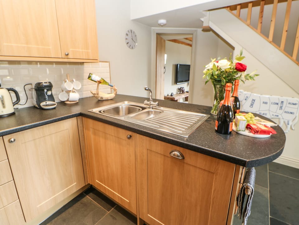 Fridge, dishwasher, electric kettle, toaster