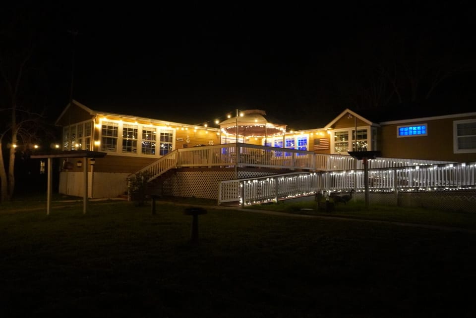The Backyard Deck and Ramp lit up!