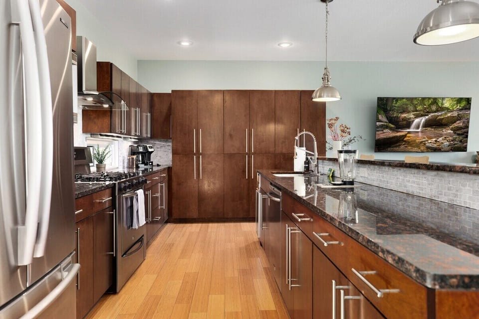Our kitchen is fully stocked with everything you'll need to create your favorite dishes while on vacation.