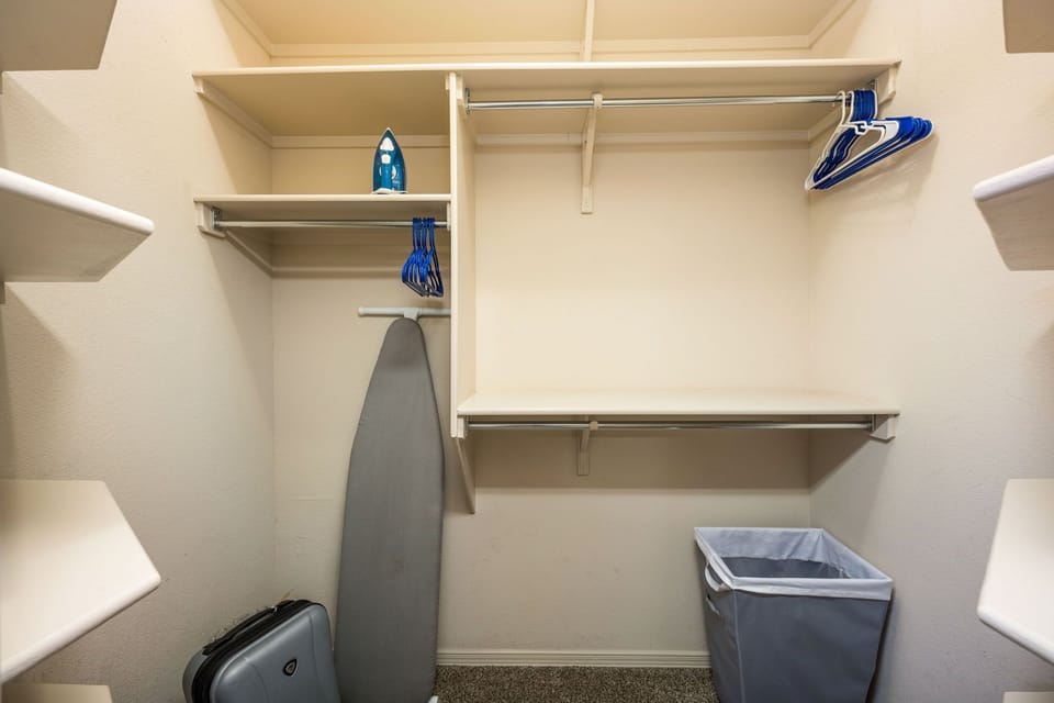 Spacious walk-in closet and double closet in the master suite