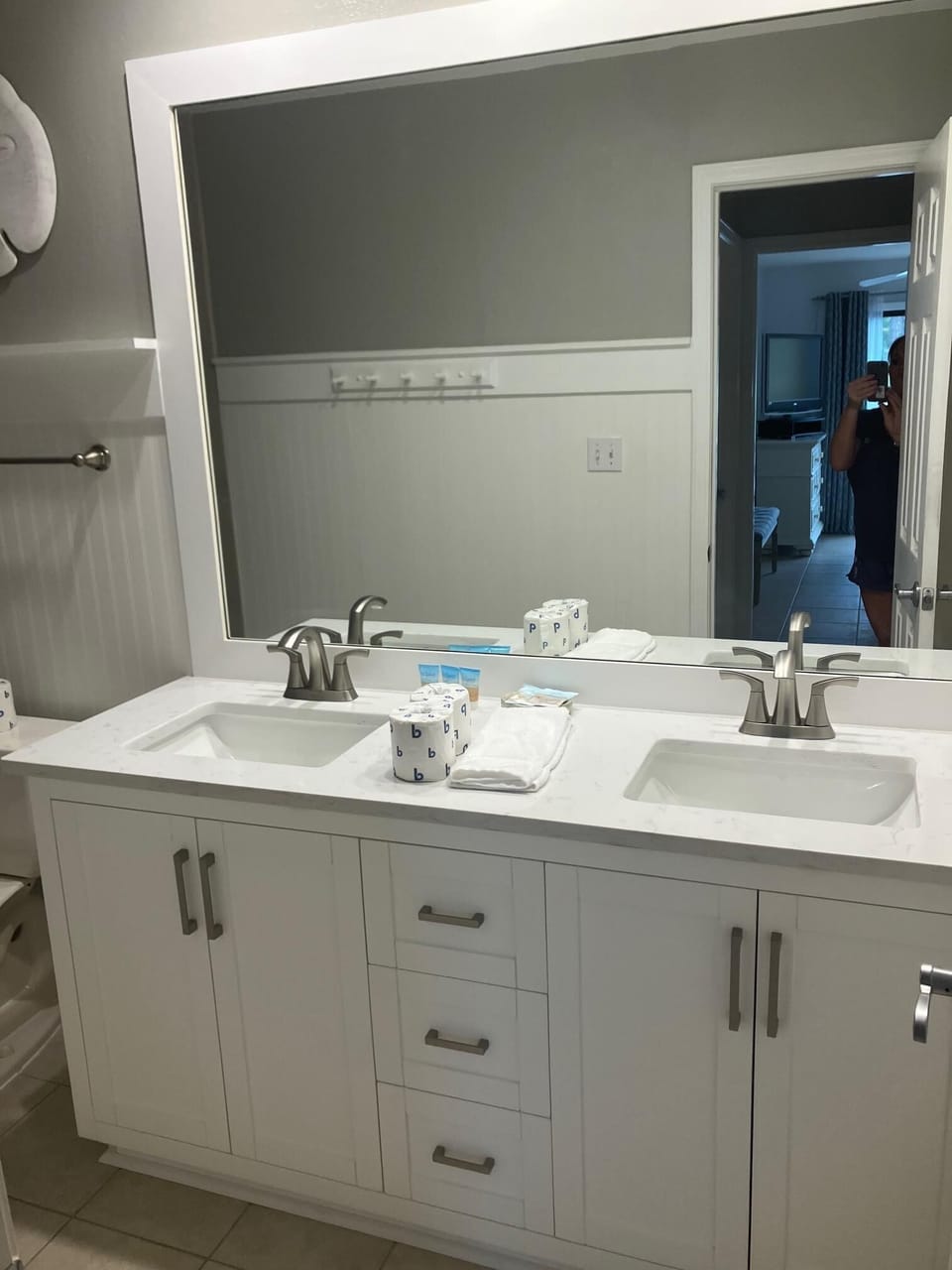Double Sink Vanity In Master Bathroom