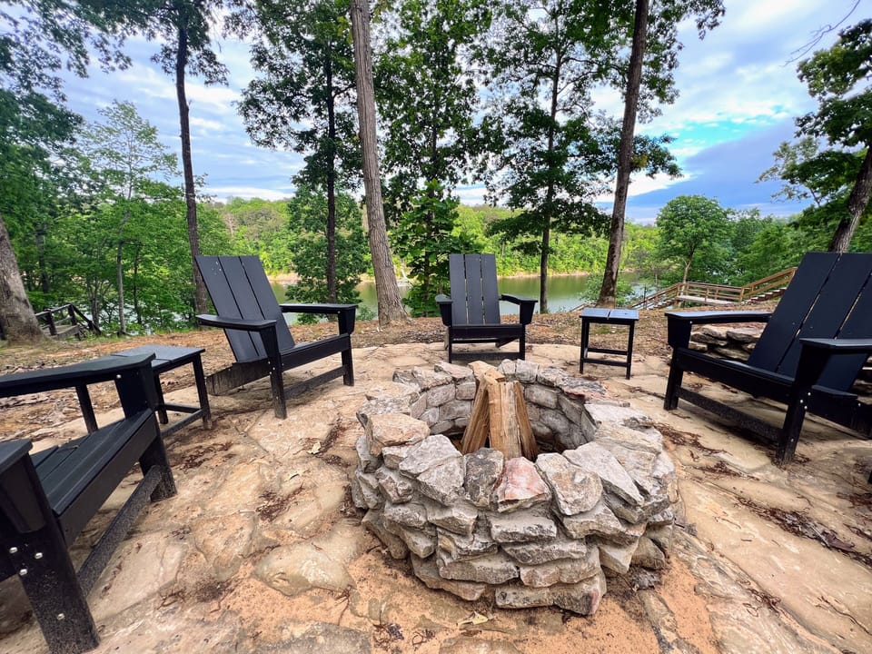 The new firepit is the perfect place to circle up and enjoy hotdogs and s’mores