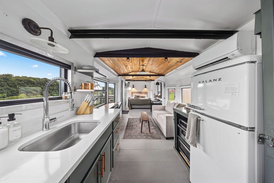 A spacious 1951 vintage caboose stay!