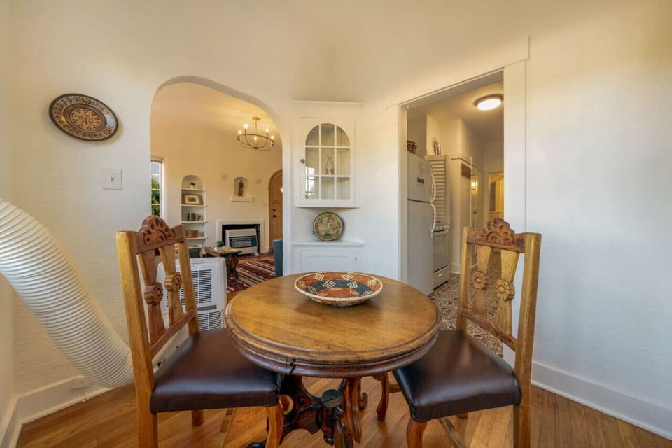 Cozy dining room with the casita`s signature arched details