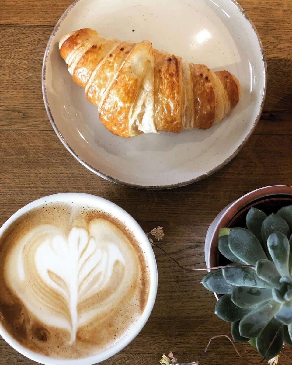 Coffee shop for breakfast and brunch on the ground floor of the building