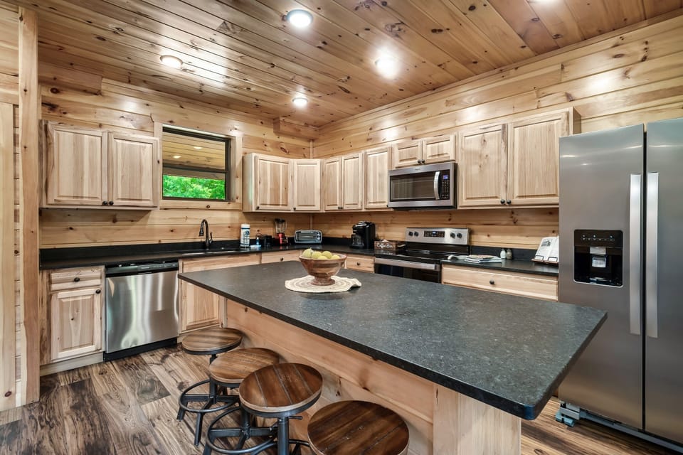 Additional seating around the kitchen island.