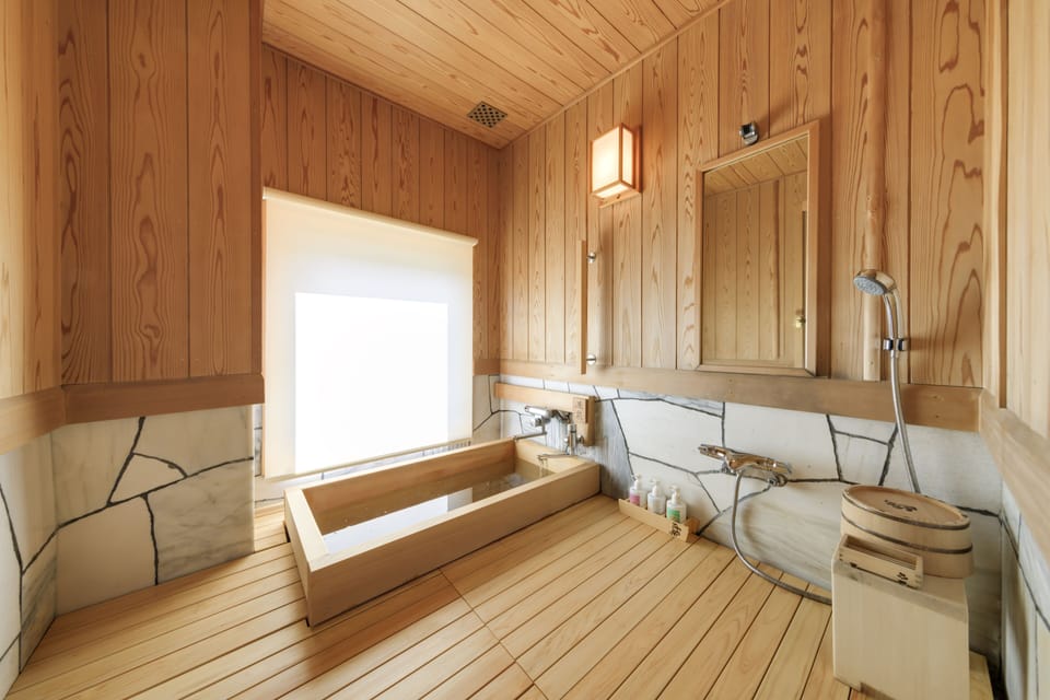Special Room | Y: Hot spring + 2Japanese style rooms + spacious veranda + study room (79 sqm) | Bathroom | Combined shower/tub, spring water tub, hair dryer, slippers