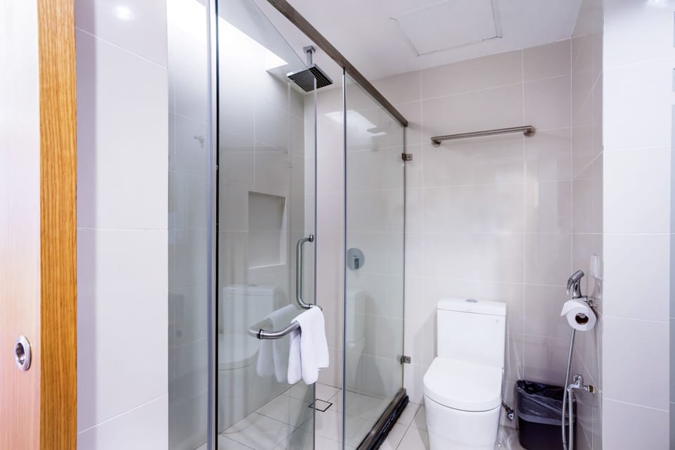Free toiletries, hair dryer, towels